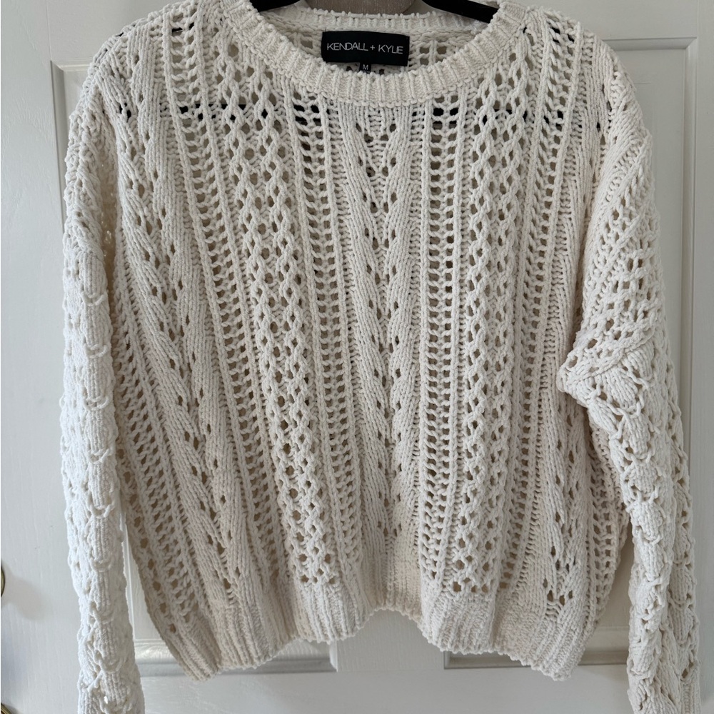 Kendall + Kylie Cream Knit Sweater